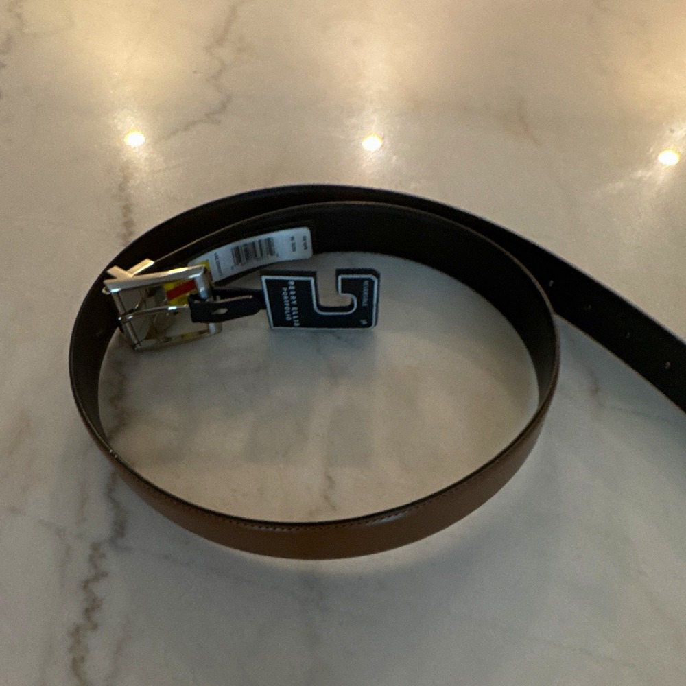 Perry Ellis Portfolio Men's Reversible Solid Brown/Black Belt Size 38